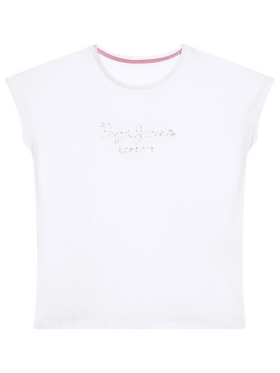 Pepe Jeans Pepe Jeans T-Shirt Nuria PG502460 Biały Regular Fit
