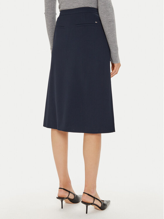 Tommy Hilfiger Tommy Hilfiger Midi szoknya WW0WW43628 Sötétkék Regular Fit