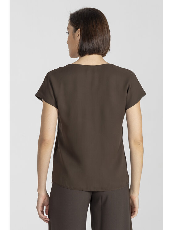 Deni Cler Milano Deni Cler Milano Bluzka W-DC-1247-E2-T8-70-1 Brązowy Regular Fit