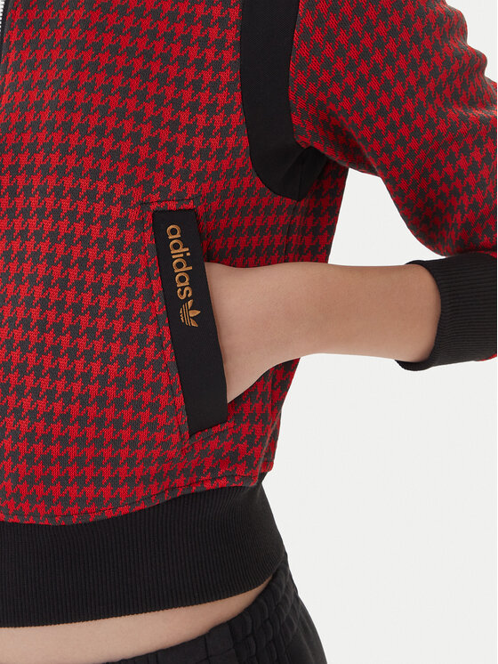 adidas adidas Džemperis Houndstooth JY3461 Raudona Regular Fit