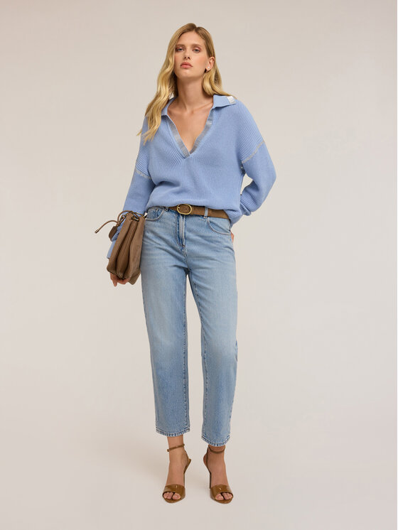 Motivi Motivi Cardigan M454W003554N004 Turchese Regular Fit