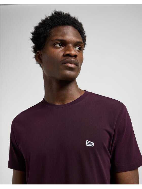 Lee Lee T-Shirt SS PATCH LOGO TEE Fioletowy Regular Fit