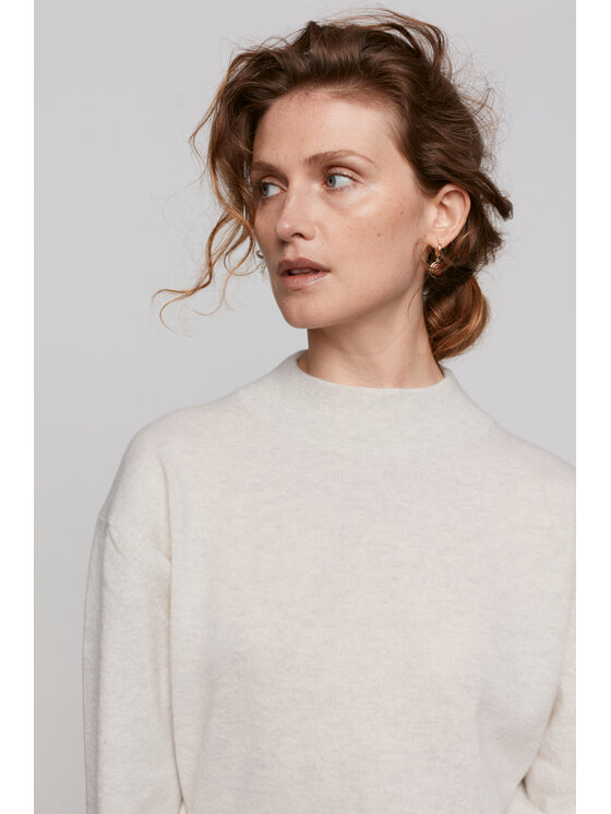 BSides Bsides Sweter MERINO Beżowy Regular Fit