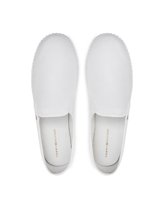 Tommy Hilfiger Tommy Hilfiger Tenniskingad Canvas Slip-On Sneaker FW0FW07806 Valge