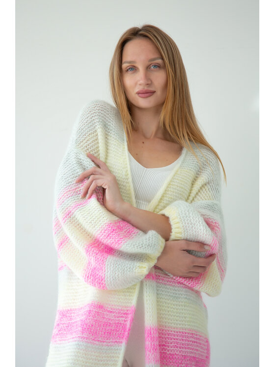 Fobya Fobya Kardigan F2040 Zielony Loose Fit