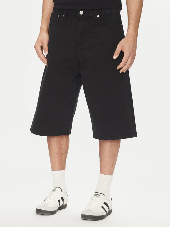 Jack&Jones Džínsové šortky Owen 12277167 Čierna Baggy Fit