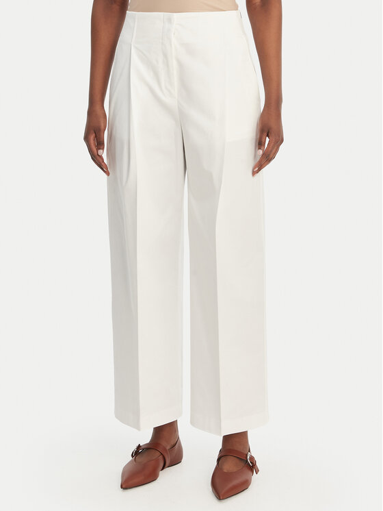 BOSS BOSS Панталони тип кюлоти Tulotta 50551913 Бял Relaxed Fit