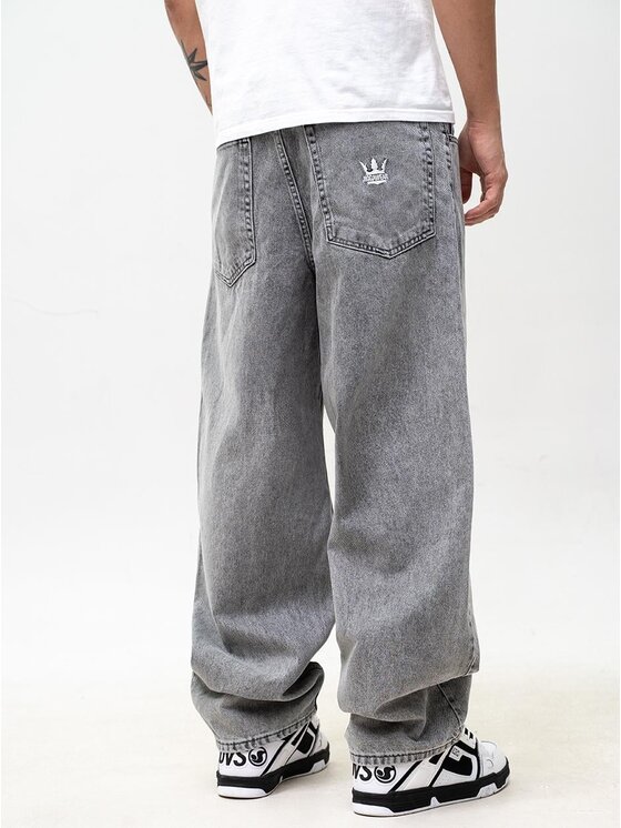 Jigga Wear Jigga Wear Jeansy Szerokie luźne streetwear 129225 Szary Baggy Fit