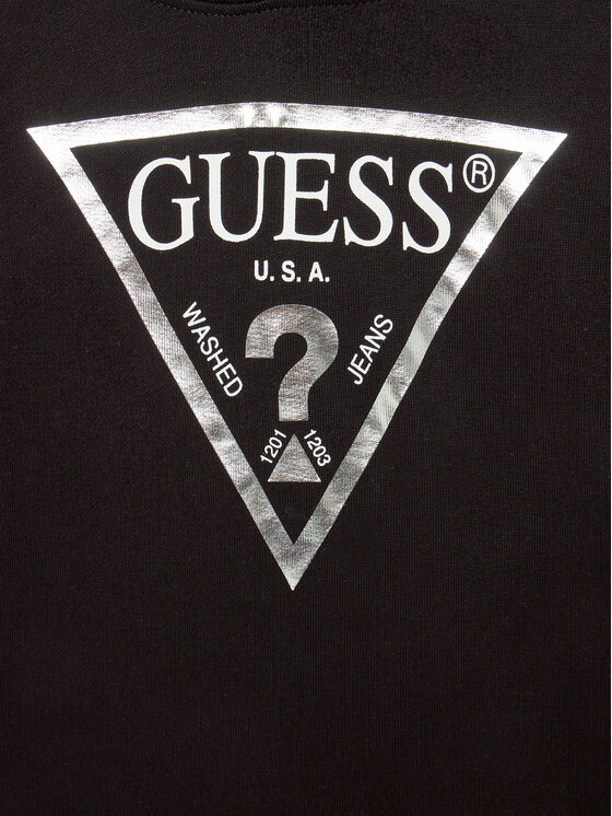 Guess Guess Majica dugih rukava J83Q14 KAUG0 Crna Regular Fit