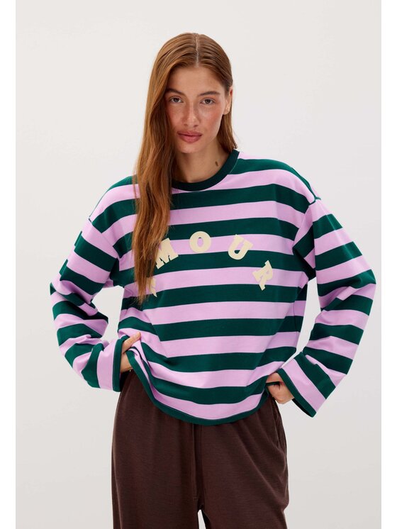 Mirons Mirons Longsleeve Print Kolorowy Regular Fit