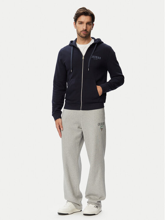 Guess Guess Džemperis ar kapuci M6YQ48 K4244 Tumši zils Slim Fit