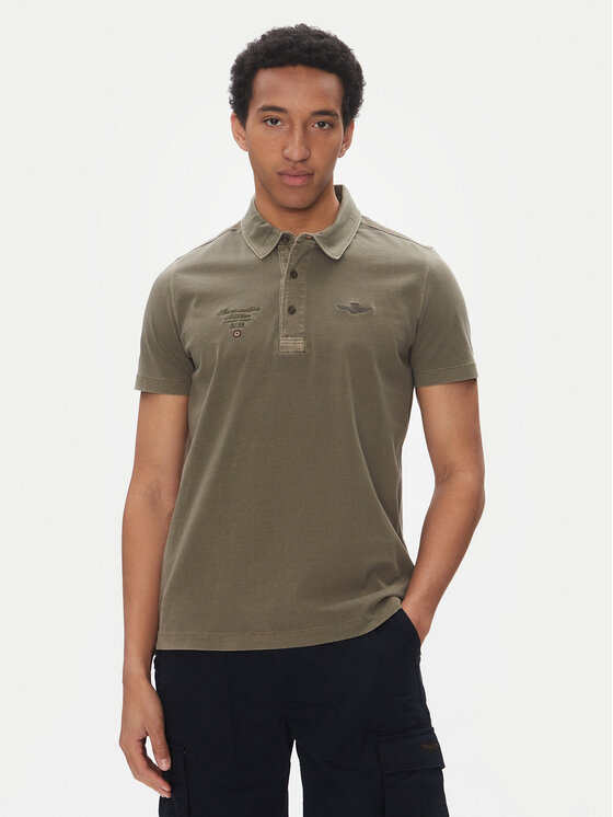 Aeronautica Militare Polokošeľa 251PO1852J677 Kaki Regular Fit