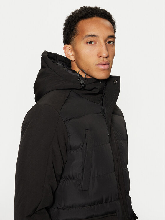 Brave Soul Brave Soul Télikabát MJK-ELITEBLACK Fekete Regular Fit
