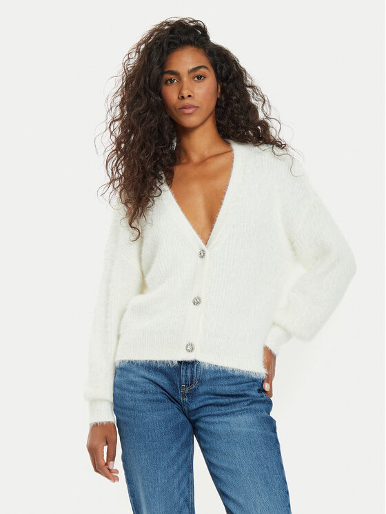 Guess Cardigan Keyla W4BR27 Z3BH0 Ecru Regular Fit Modivo