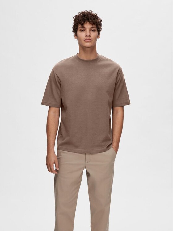 Selected Selected T-shirt 16094143_m Marrone Regular Fit