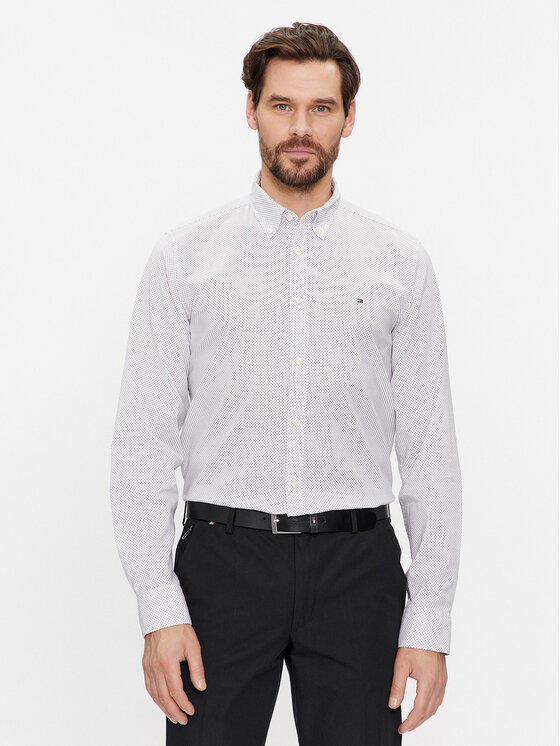 Tommy Hilfiger Tommy Hilfiger Πουκάμισο MW0MW33762 Λευκό Regular Fit