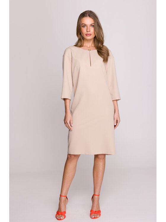 Stylove Stylove Sukienka wieczorowa S394 Beżowy Premium Fit