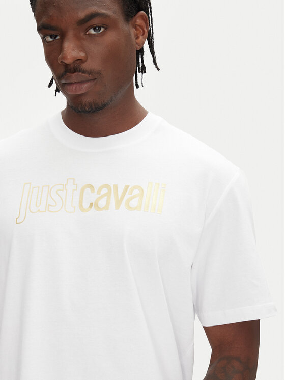 Just Cavalli Just Cavalli T-Shirt 78OAHT16 Bílá Regular Fit