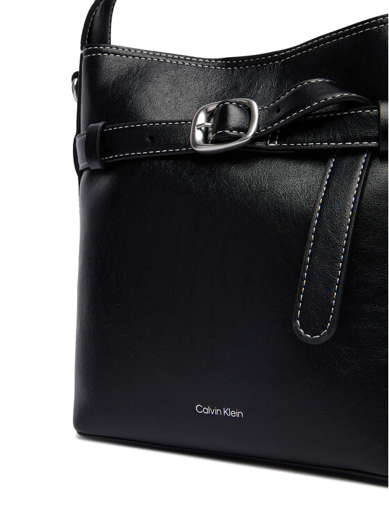 Calvin Klein Calvin Klein Torbica Buckle Mini Bucket Crossbody LV04F3550G Crna