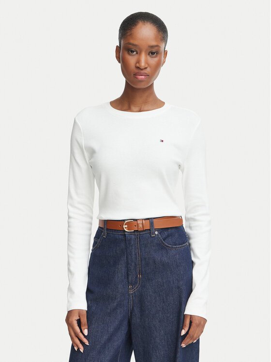 Tommy Hilfiger Tommy Hilfiger Bluzka Cody WW0WW53689 Biały Slim Fit