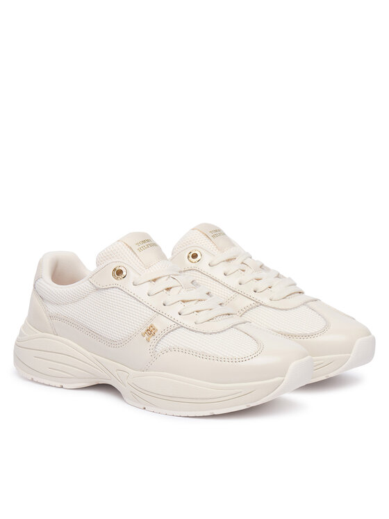 Tommy Hilfiger Tommy Hilfiger Sneakersy Modern Runner Shiny Leather FW0FW09413 Béžová