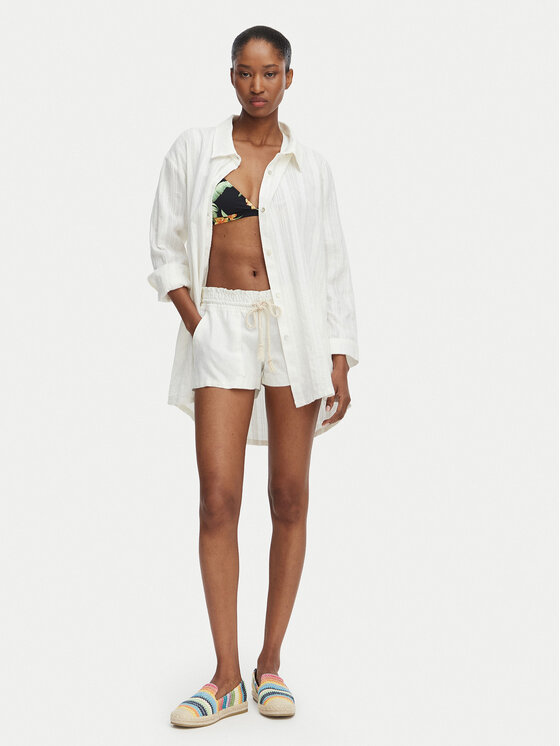 Roxy Roxy Шорти от плат Oceanside ARJNS03007 Бял Regular Fit