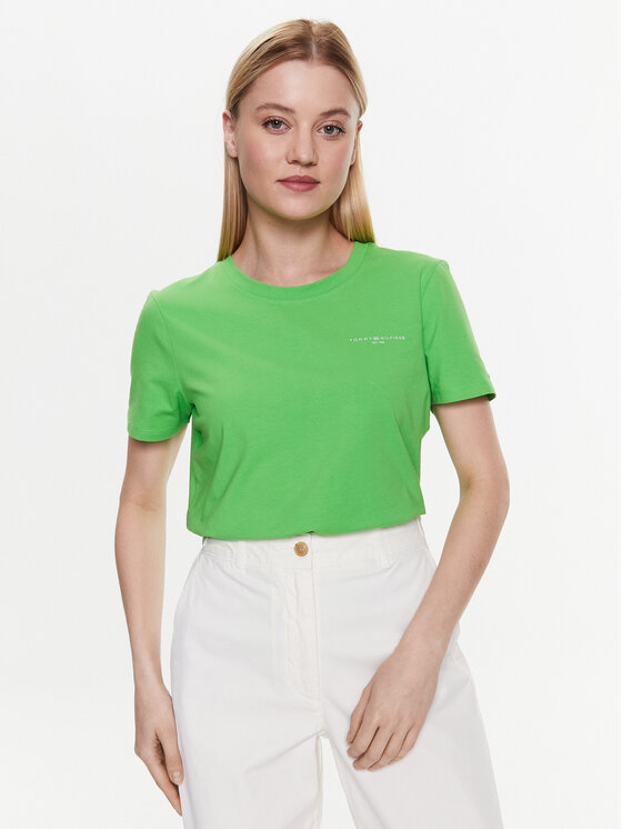 Tommy Hilfiger Tricou 1985 WW0WW37877 Verde Regular Fit