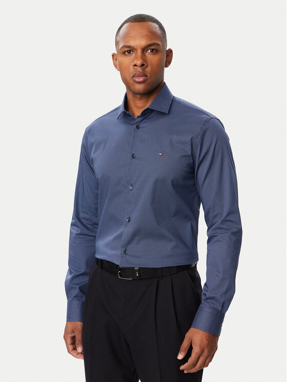 Tommy Hilfiger Tommy Hilfiger Риза MW0MW44711 Тъмносин Slim Fit