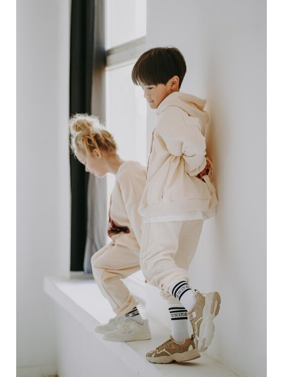 Bejbi Story Bejbi Story Bluza Bluza oversize Biscuit Teddy z kapturem Écru Oversize