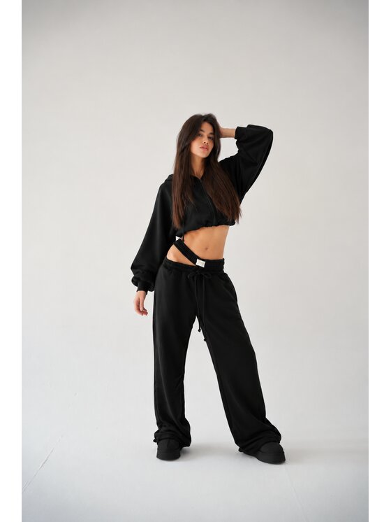 MissDenim MissDenim Dres Double Belt Flippy Tracksuit Set Czarny Oversize