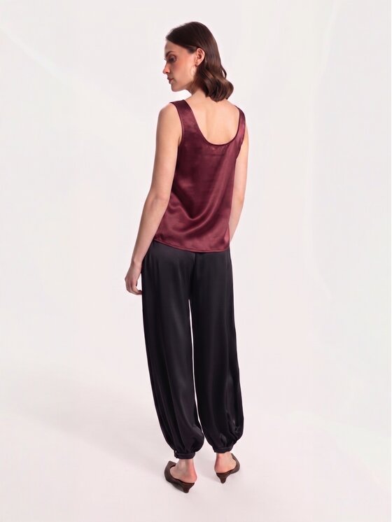 Cat&Cat Cat&Cat Top jedwabny basic Bordowy Regular Fit