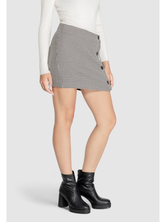 ONLY ONLY Gonna ONLELIZA-LETTIE HW CHECK SKIRT TLR Nero Regular Fit