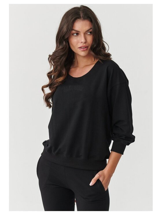 Makadamia Makadamia Dres M891 Czarny Loose Fit
