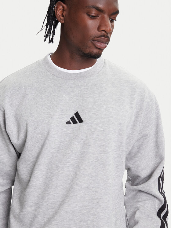 adidas adidas Mikina Essentials 3-Stripes JE6308 Šedá Regular Fit