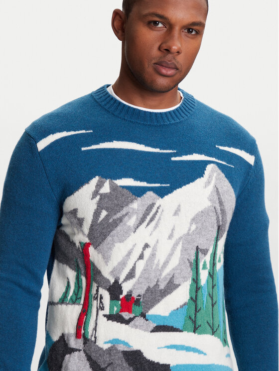 United Colors Of Benetton United Colors Of Benetton Sweter 1244K108S Granatowy Regular Fit