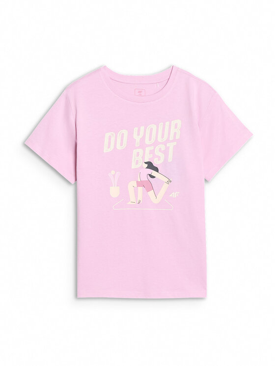 4F 4F T-Shirt HAVE SOME FUN Różowy jasny Regular Fit