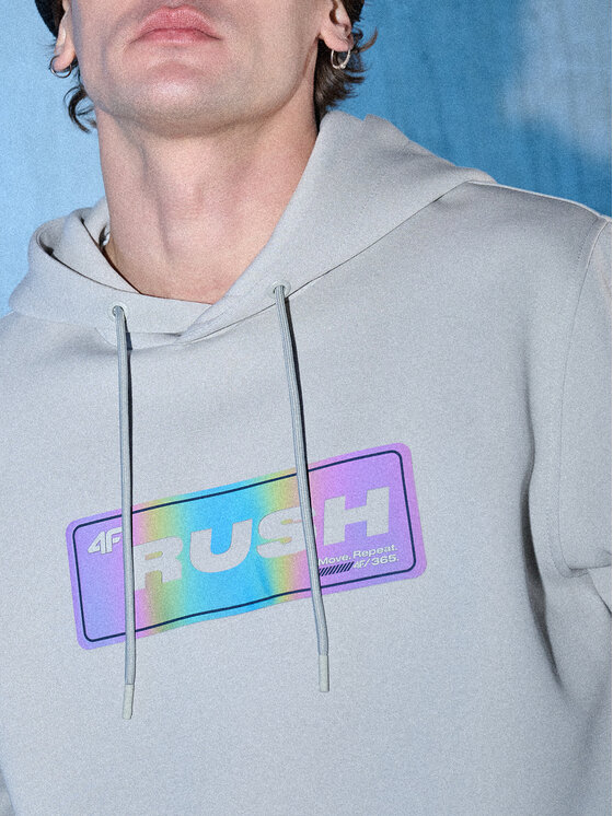4F 4F Bluza IN MOTION Szary jasny Regular Fit