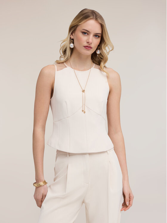 Motivi Motivi Top D023Q000529N002 Crema Slim Fit