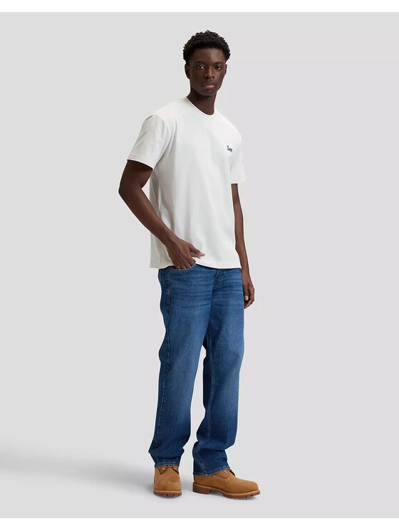 Lee Lee T-Shirt SS SMALL LOGO TEE Biały Relaxed Fit