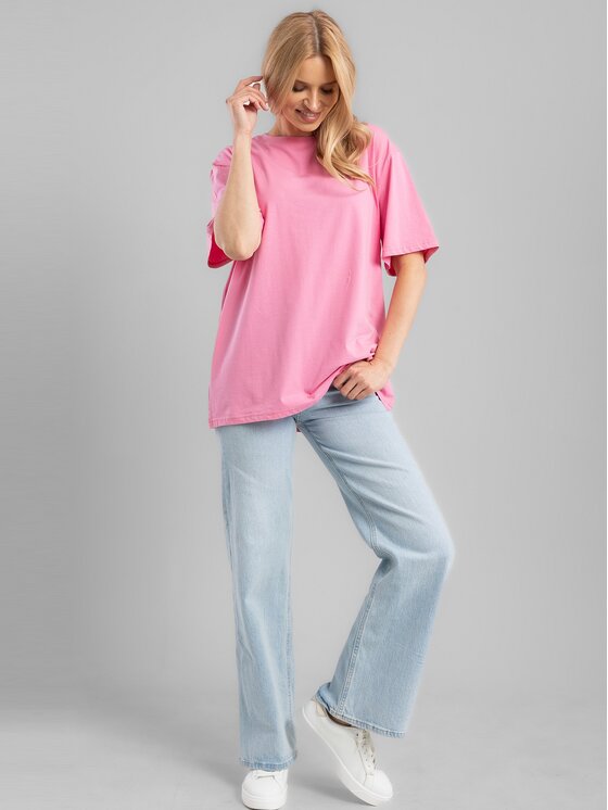 Perso Perso T-Shirt TCE245521F Różowy Regular Fit