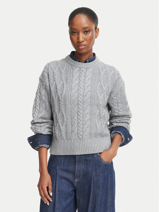 Tommy Hilfiger Tommy Hilfiger Pulover WW0WW51396 Svetlo siva Regular Fit