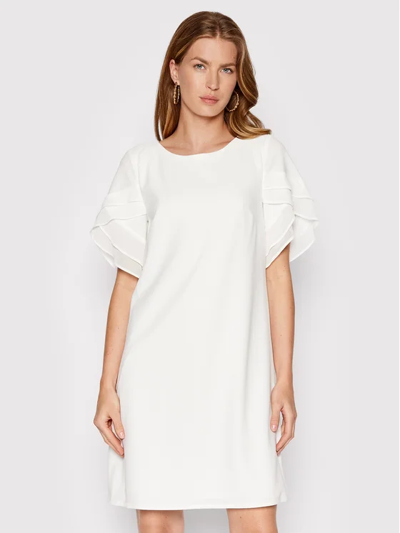 DKNY Cocktailkleid DD2B1606 Weiß Regular Fit