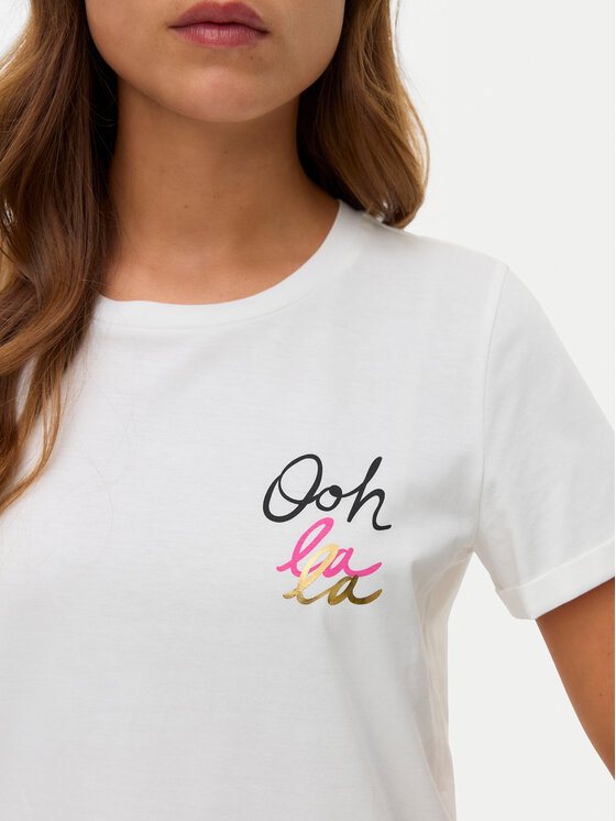 Vero Moda Vero Moda Marškinėliai Ikami 10340181 Balta Regular Fit