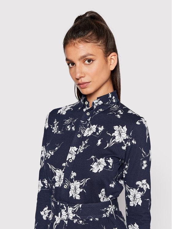 Polo Ralph Lauren Polo Ralph Lauren Рокля тип риза 211863447001 Тъмносин Regular Fit