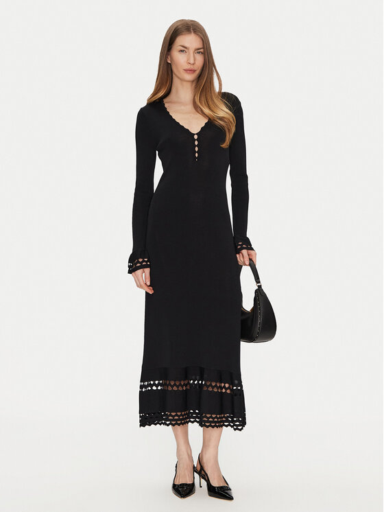 TWINSET TWINSET Rochie tricotată 251TP3050 Negru Slim Fit