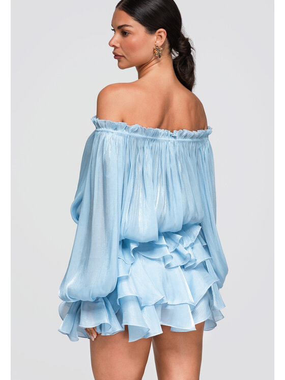 Ombre Ombre Bluzka OW-TS-E0064 Niebieski Loose Fit