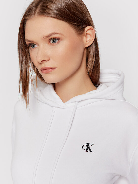 Calvin Klein Jeans Calvin Klein Jeans Majica dugih rukava Embroidered Logo J20J213178 Bijela Regular Fit