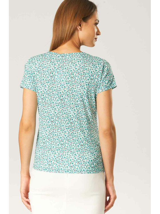 QUIOSQUE QUIOSQUE Blúzka MINT MEADOW BLOUSE Modrá Regular Fit