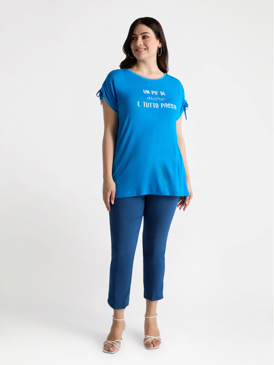 Fiorella Rubino Fiorella Rubino T-Shirt G123L008418N024 Turkusowy Regular Fit