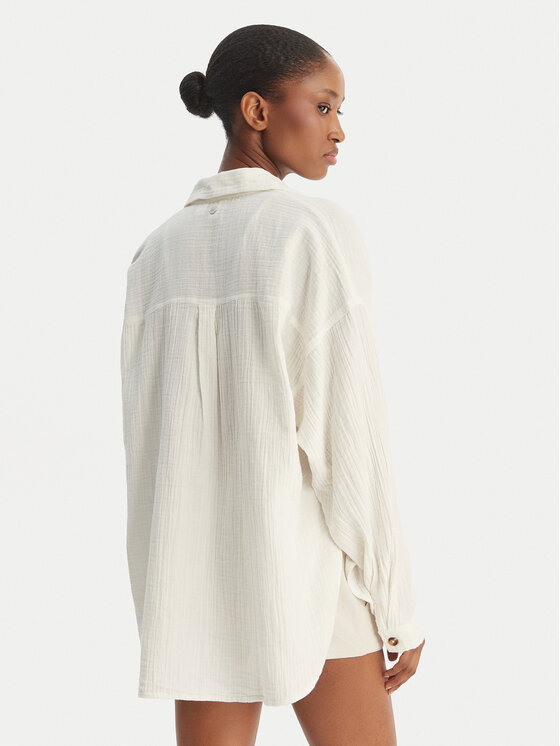 Roxy Roxy Koszula Morning Time ERJWT03674 Écru Relaxed Fit